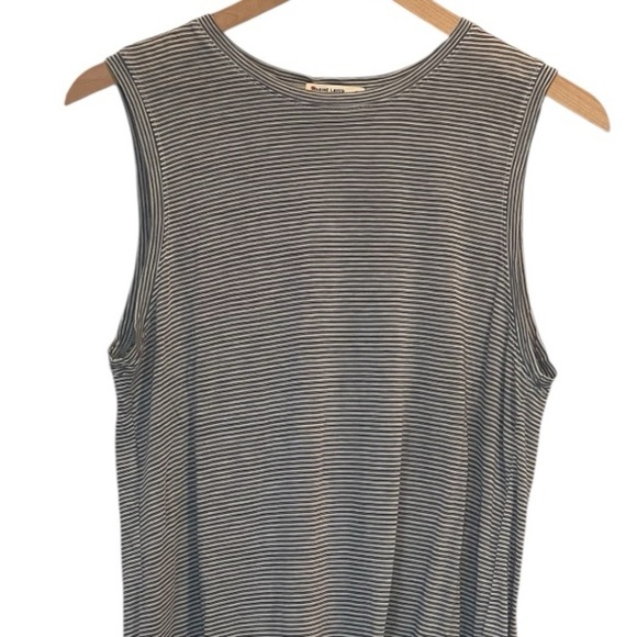 Marine Layer Striped Sleeveless Top, Tulip Back, Navy Blue/White, Lightweight,XL - Picture 14 of 16